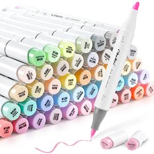 Ohuhu マーカーペン 筆タイプ 48色 プロ愛用 パステル