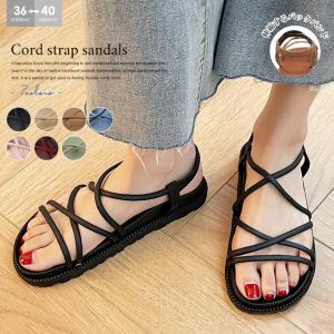 サンダル ストラップサンダル レディース ストラップ ゴムストラップ コンフォート フラット