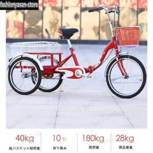 大人用三輪車 20インチ 三輪自転車 3輪自転車 大人用 収納便利 高齢者用 高さ調節可能 3輪バイク ダブルバスケット ダブルブレーキ 初心者の自転車 男性女性向け