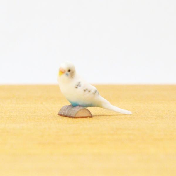 セキセイインコ　ホワイトハルクインのミニチュアフィギュア