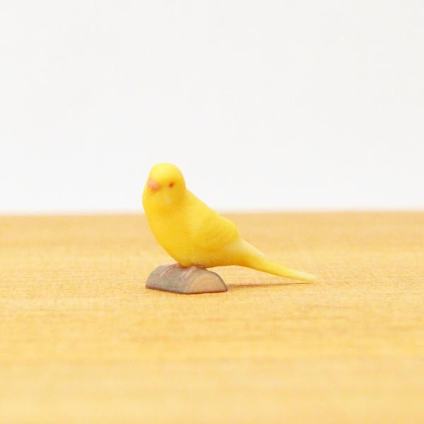 セキセイインコ　ルチノーのミニチュアフィギュア