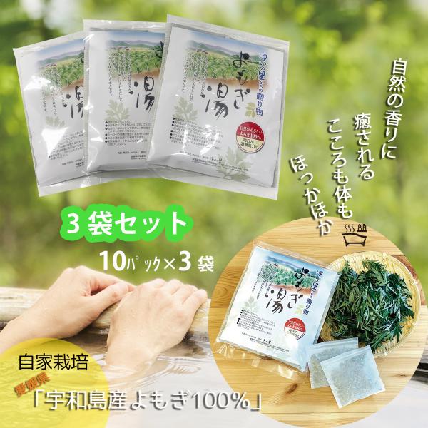 3袋セット　よもぎ湯で癒しの時間 愛媛県宇和島産ヨモギ100％国産  よもぎ湯入浴パック