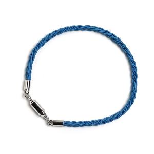 ac0353水引ブレスレット（シングルラップ）　マグネット 　ブルー（masu）