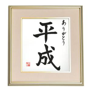 平成色紙額（高級アルミ額）タイプA（平成）毛筆・筆文字 平成グッズ