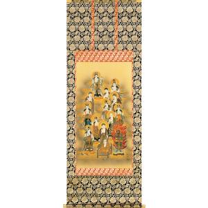 掛軸 (掛け軸) 真言十三佛 川島清周 尺五アンド 約横56×縦150cm p8802
