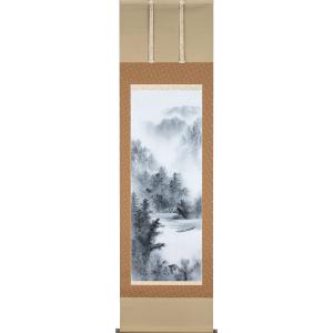 掛軸 (掛け軸) 夏用 川蝉 中川幸彦 尺八横 約横67cm×縦138cm p9752 夏