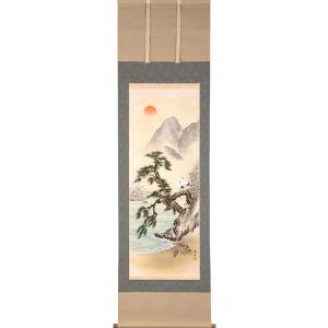 掛け軸 春峯 『 雪景山水之図 』 絹本 希少 軸装 茶道具 掛軸 美品 です。 掛軸 (掛け軸) 水墨山水 国関秀峰 尺五立 約横54.5×縦190cm p9676 山水