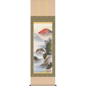 掛軸 (掛け軸) 紅峰清風 鈴村秀山 尺五立 約横54.5×縦190cm b208-19 山水 風景 風水 事務所 店舗 移転 開店 開業 新築 落成｜yuinouyasan