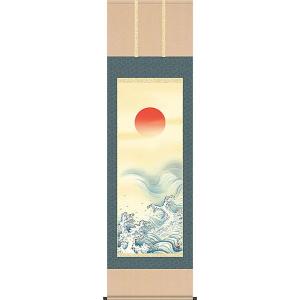 掛軸 (掛け軸) 水墨山水 木村挙山 尺八立 約横65×縦197cm p9799 山水