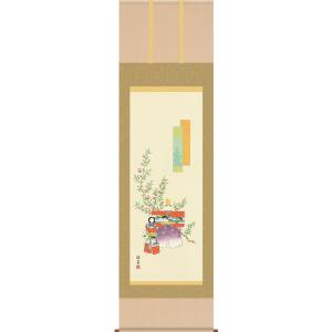 お雛様掛軸 (掛け軸) 吉井蘭月 立雛 （尺五横）約横54.5×縦120cm d4411