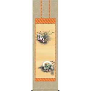 掛け軸 竹に雀 (井上秀城) 【掛軸】【一間床】【丈の短い掛軸】【花鳥