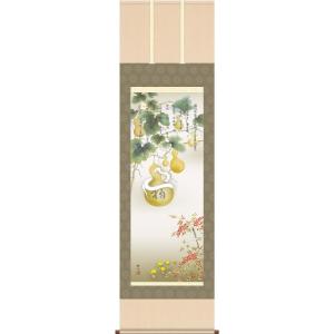 掛軸 掛け軸 2025年干支 六瓢南天白蛇図 浮田秋水（尺三立・紙箱入り・特典あり）約横44.5×縦...