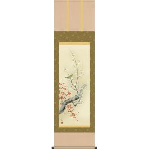 掛軸 (掛け軸) 春用 桜に小禽 北条静香 尺五立 約横54.5cm×縦190cm