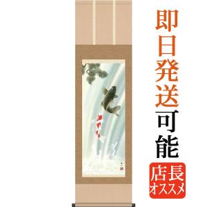 テレビで紹介された話題の（額入り） 開運・鯉の滝登り 広森雄 約横49