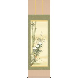 掛軸 (掛け軸) 年中掛け 四季花 西尾香悦 尺五立 約横54.5cm×縦