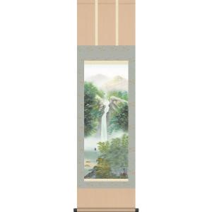 掛け軸 山水風景図 春山遊興図 絹本（または紙本） 骨董品 古美術 壁掛け 和室 掛け軸-四季山水図（春）／雪舟(尺五立) 水墨山水画 床の間 和室