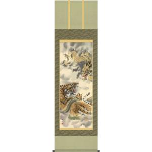 掛軸 (掛け軸) 赤富士飛翔 伊藤渓山 約横44.5cm×縦39cm（専用スタンド