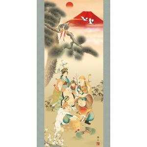掛軸 (掛け軸) 吉祥七福満願図 鵜飼雄平(尺...の詳細画像1