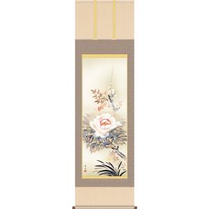 掛け軸 四季草花 （横山香秋） （掛軸小物なし） 【掛軸】 : 掛け軸