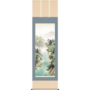 掛軸 (掛け軸) 四季山水図（秋） 雪舟 尺五あんどん 約横54.5cm×縦