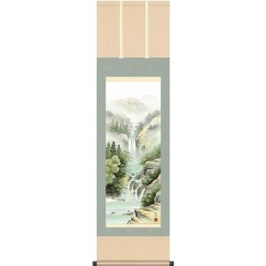 掛軸 (掛け軸) 上高地 牧野俊樹 尺五立 約横54.5×縦190cm p9807 山水