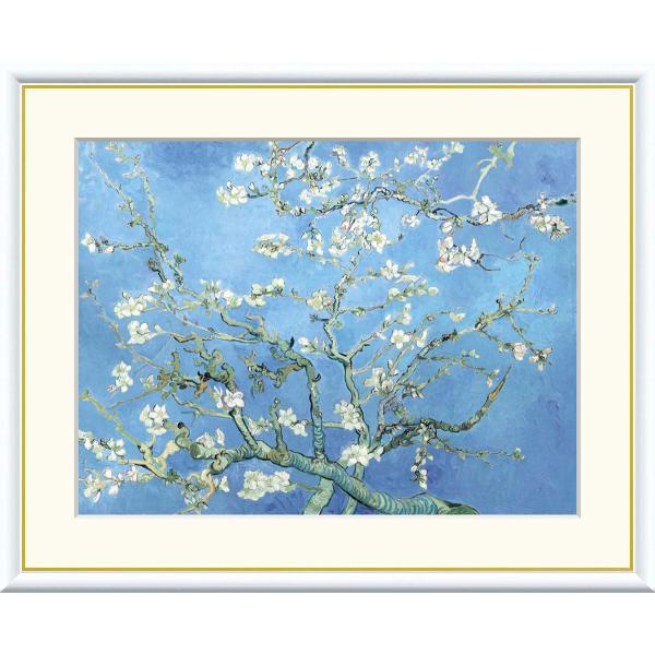 ゴッホ 花咲くアーモンドの木の枝 （F4サイズ）（紐・フック付） 約横42×縦34cm インテリアア...