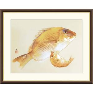 竹内栖鳳 海幸 （F6サイズ）（紐・フック付） 日本の名画 約横52×縦42cm インテリアアート（額絵） 伝統の日本画 g5601 額入り アート リビング 玄関｜yuinouyasan