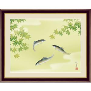 京都 絵画 風景画 嵐山 渡月橋 桂川 桜 和風 日本画 インテリア 中村