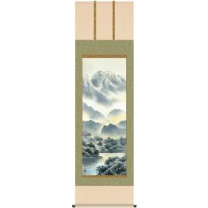 掛軸 (掛け軸) 富士流景 春「富士春色」伊藤渓山 尺五立 約横54.5×縦