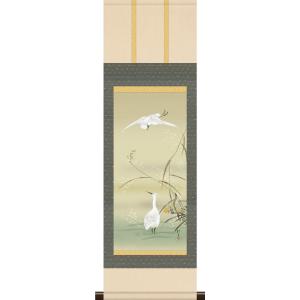 掛軸 掛け軸 本格ミニ掛軸 酒井抱一 柿に小禽図 約横28cm×縦90cm ミニ