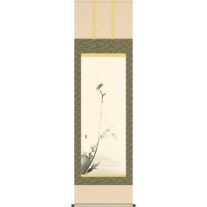 掛軸 (掛け軸) 枯木鳴鵙図 宮本武蔵 尺五立 約横54.5cm×縦190cm g7029 KZ5G...