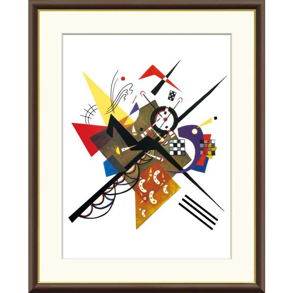 カンディンスキー 白の上に ２（F4サイズ）（紐・フック付）約縦42×横34cm インテリアアート（...