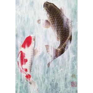 テレビで紹介された話題の(和額) 開運・鯉の滝...の詳細画像1