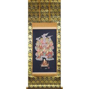 掛軸 (掛け軸) 真言十三佛 川島清周 尺五アンド 約横56×縦150cm p8802