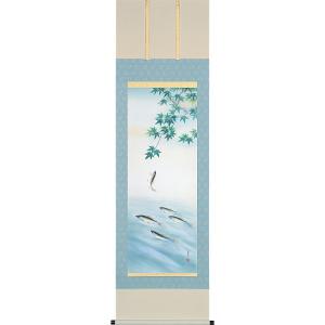 掛軸 (掛け軸) 春用 紅白梅に鶯 北条静香 尺五立 約横54.5cm×縦190cm