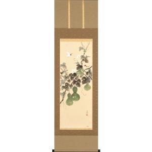 掛軸 (掛け軸) 蓮上観音 大森宗華 尺三立 約横44.5×縦164cm