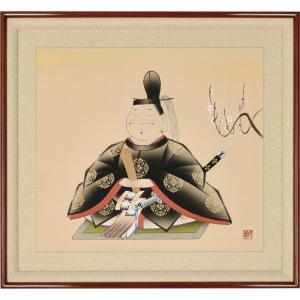 掛軸 (掛け軸) 春用 紅白梅に鶯 北条静香 尺五立 約横54.5cm×縦190cm