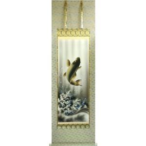 掛軸 (掛け軸) 月宵夫婦梟 武藤高雅 尺五立 約横54.5cm×縦190cm p9682