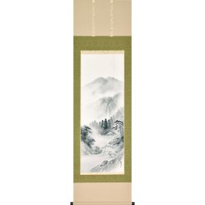掛軸 掛け軸 水墨山水 山本翠雲 尺八立 約横71×縦190cm b1145 掛軸 掛け軸 水墨山水 山本翠雲 尺八立 約横71×縦190cm b1145