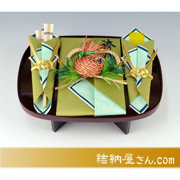 (結納返し)  略式結納品 みやびセット（溜塗り盆アレンジ）（毛せん付）