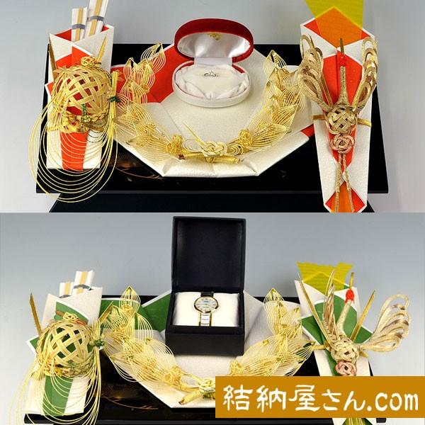 結納 記念品メインの結納品の同時交換 パール指輪同時交換セット１（毛せん付）