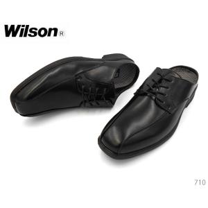 Wilson ウィルソン 710 黒 メンズ ビジネスシューズ 紳士靴 サボタイプ 幅広 3E EE...