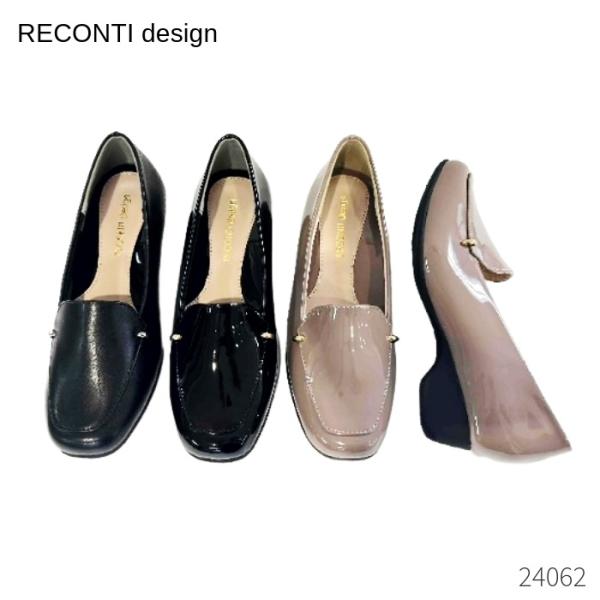 リコンティ デザイン RECONTI design レイン パンプス ローファー エナメル 防水 幅...