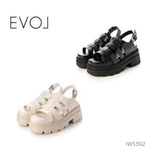 EVOL イーボル 厚底 グルカサンダル IW5392 レディース シューズ 靴 サンダル バックベルト ボリュームソール｜yuirindou92