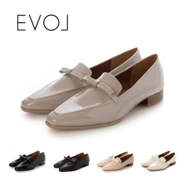EVOL イーボル  軽量 晴雨兼用ソフトリボンローファー IY5614 レディース シューズ 靴