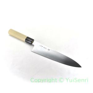 司作 忠義鍛造 牛刀 包丁 240mm 24cm 白紙一号 白一鋼 ダマスカス 両刃