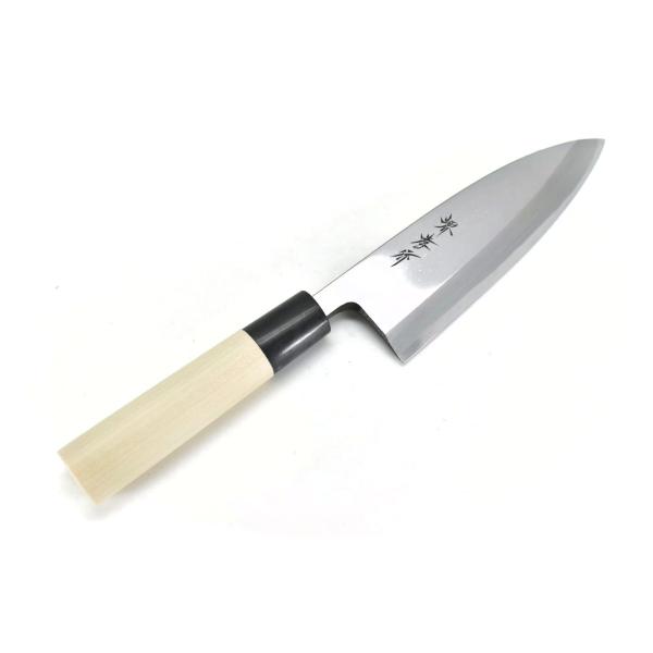 堺孝行《霞研水牛柄》安来白三鋼　出刃 150 mm【水牛柄】