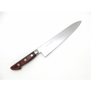 武蔵国光月作 牛刀 両刃 210mm 全鋼 真鍮ロウ付け共口金付き 強化