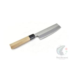 義弘《RGBシリーズ》安来鋼青紙2号割込 黒打菜切 165 mm【暁ハンドル