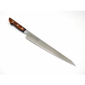 義弘作 筋引　240 包丁　AUS-8A ステンレス　山脇刃物製作所 包丁 筋引 240mm 義弘作 銀三鋼 銀紙三号 梨地仕上げ 樫漆柄 山脇刃物